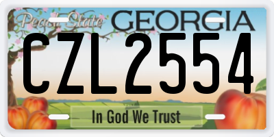 GA license plate CZL2554