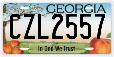 GA license plate CZL2557