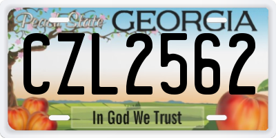 GA license plate CZL2562