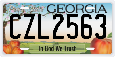 GA license plate CZL2563
