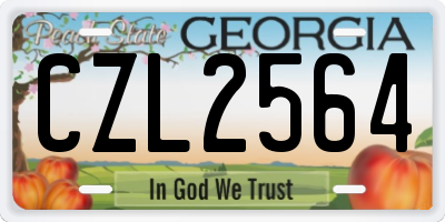 GA license plate CZL2564