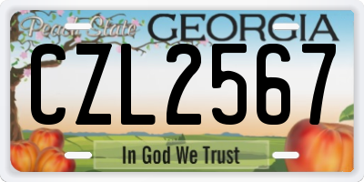 GA license plate CZL2567