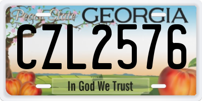 GA license plate CZL2576