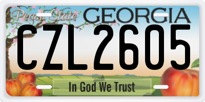 GA license plate CZL2605