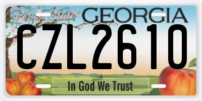 GA license plate CZL2610