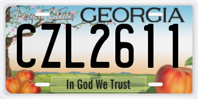 GA license plate CZL2611