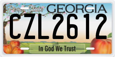 GA license plate CZL2612