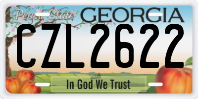 GA license plate CZL2622