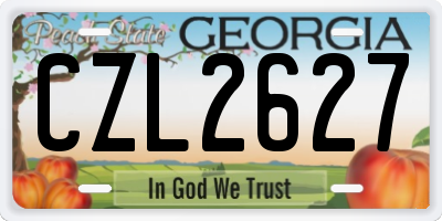 GA license plate CZL2627