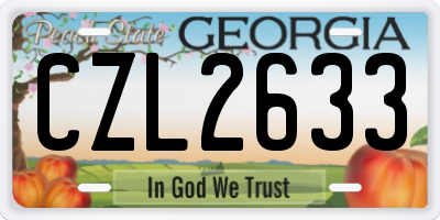 GA license plate CZL2633