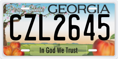 GA license plate CZL2645