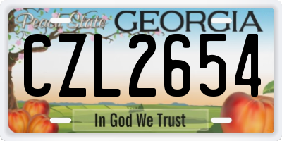GA license plate CZL2654