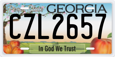 GA license plate CZL2657