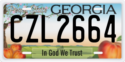 GA license plate CZL2664