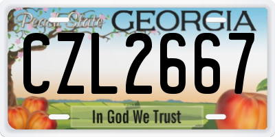 GA license plate CZL2667