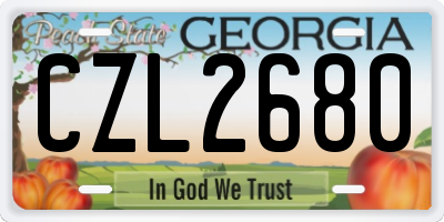 GA license plate CZL2680
