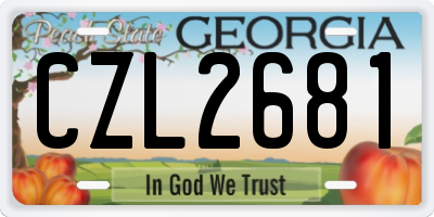 GA license plate CZL2681