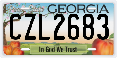 GA license plate CZL2683