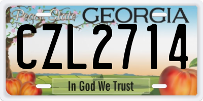 GA license plate CZL2714