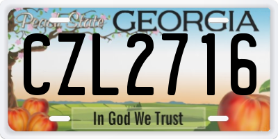 GA license plate CZL2716