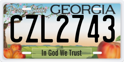 GA license plate CZL2743