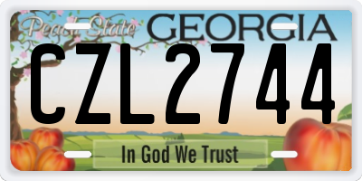 GA license plate CZL2744