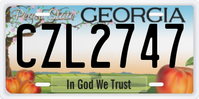 GA license plate CZL2747