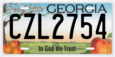 GA license plate CZL2754