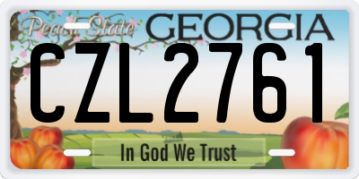 GA license plate CZL2761