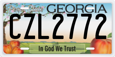 GA license plate CZL2772