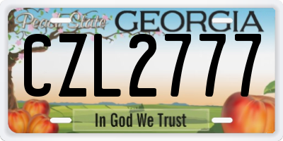 GA license plate CZL2777