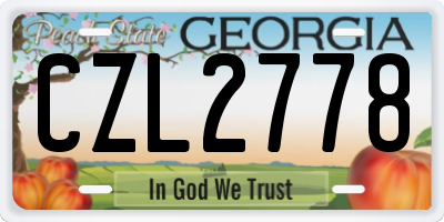 GA license plate CZL2778