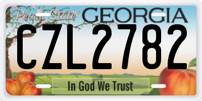 GA license plate CZL2782