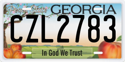 GA license plate CZL2783