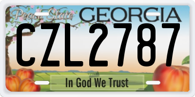 GA license plate CZL2787