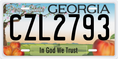 GA license plate CZL2793