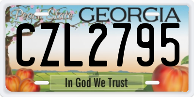 GA license plate CZL2795