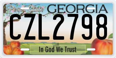 GA license plate CZL2798