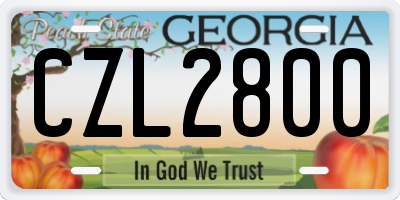 GA license plate CZL2800