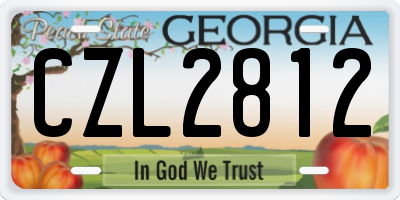 GA license plate CZL2812