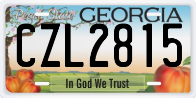 GA license plate CZL2815