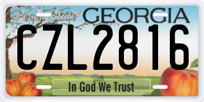 GA license plate CZL2816