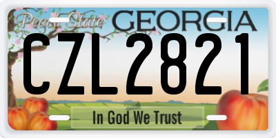 GA license plate CZL2821