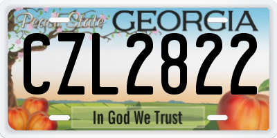GA license plate CZL2822