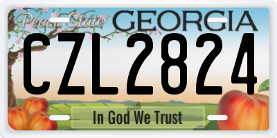 GA license plate CZL2824