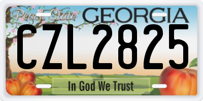 GA license plate CZL2825