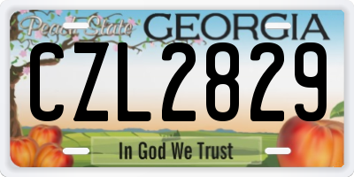 GA license plate CZL2829