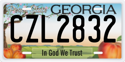 GA license plate CZL2832