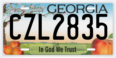 GA license plate CZL2835