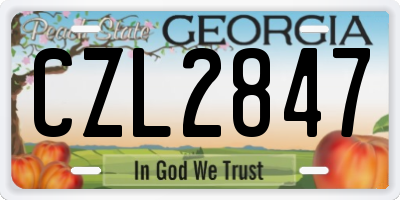 GA license plate CZL2847